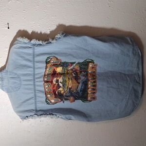 K&S,Size XL, Vets Don't Forget, Denim, Sleeveless Top